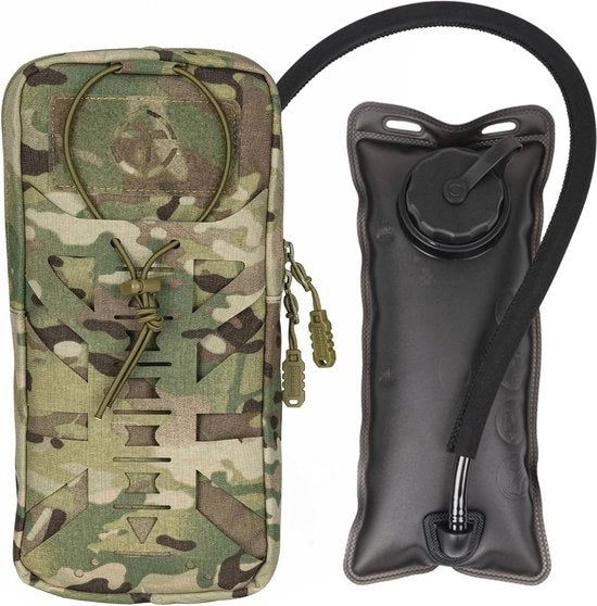 Zaino idratante tattico per 1L acqua - compatibile con MOLLE per camminare, andare in bicicletta e arrampicarsi