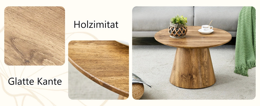 TAVOLINI Set da 2 pezzi 50x48 cm + 60x35 cm MDF effetto legno