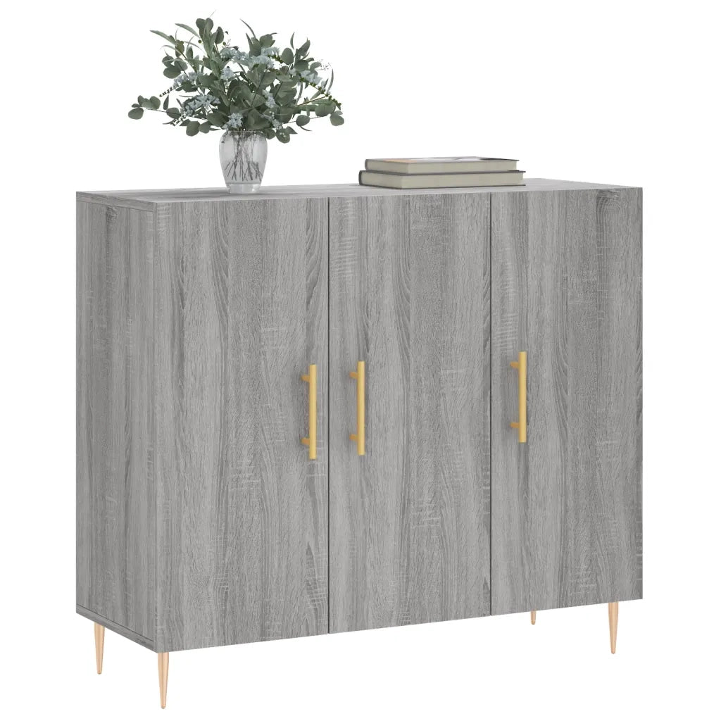 Credenza Grigio Sonoma 90x34x80 cm in Legno Multistrato
