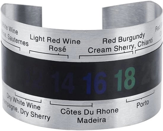 Termometro di Vino in Acciaio Inossidabile con Display LCD - Per Bottiglie di Birra e Vini Rossi - Sostenibile e Riciclabile - Misurazione Rapida della Temperatura - Resistenze
