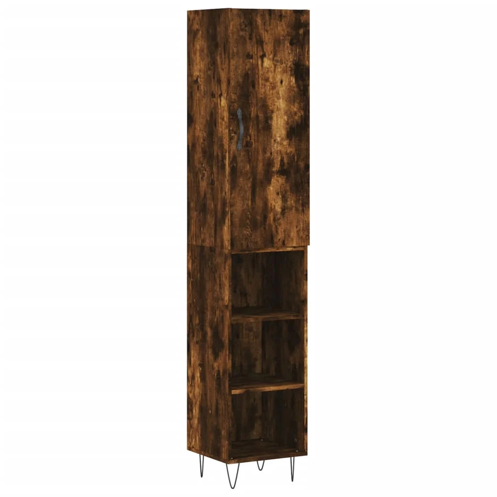 Buffet credenza cassettiera mobiletto mobile contenitore organizer cucina soggiorno salotto alto 34,5 x 34 x 180 cm legno ingegnerizzato marrone 02_0033345
