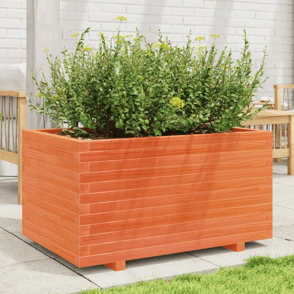 Fioriera Giardino Marrone Cera 90x60x49,5cm Legno Massello Pino 847385