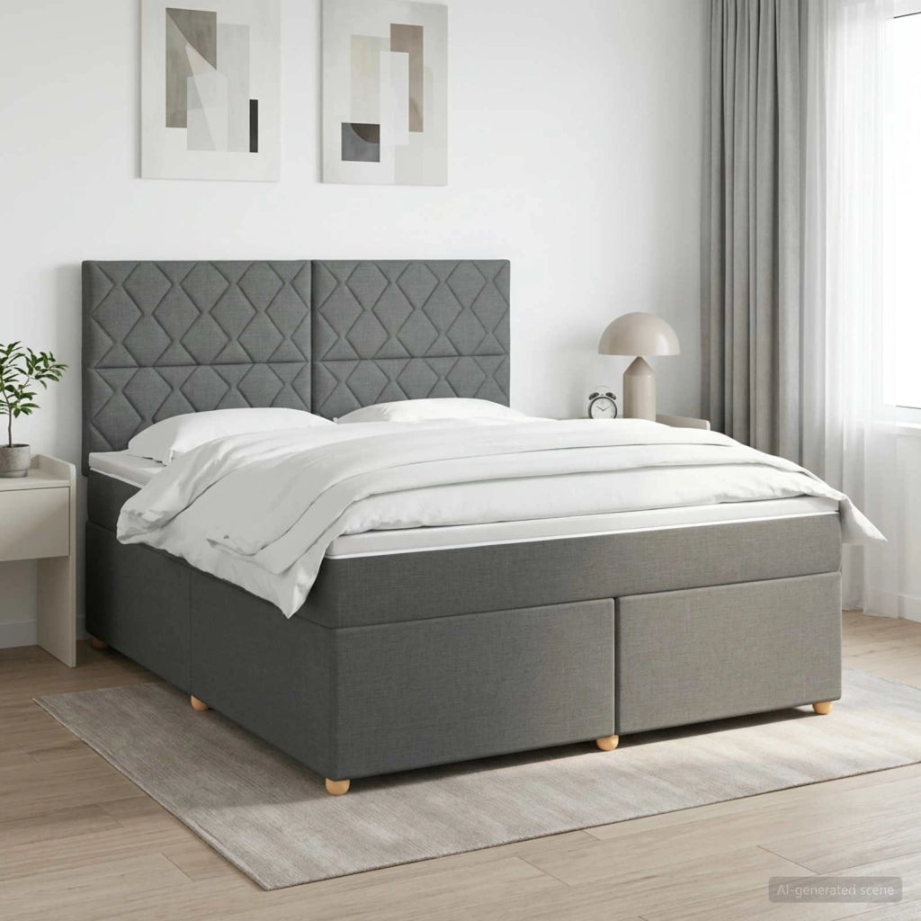 Letto box spring con materasso Grigio Scuro 140 x 200 cm 3453908