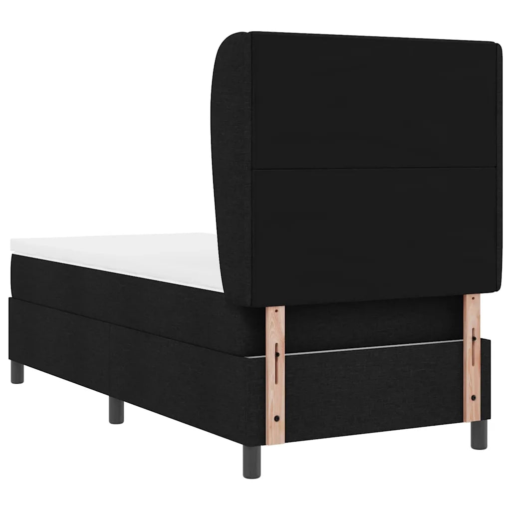 Letto a molle con materasso Nero 100 x 200 cm Tessuto 3340552
