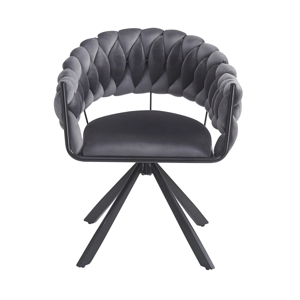 Sedia da Pranzo in Velluto con Gambe in Metallo ¨C MINIMAL ¨C Grigio, Set 6 Pezzi