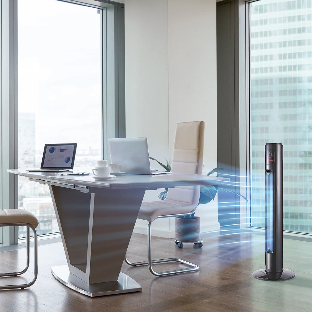 Ventilatore a Torre Oscillante con Telecomando ¨C zephmum ¨C Nero 32x32x96 cm