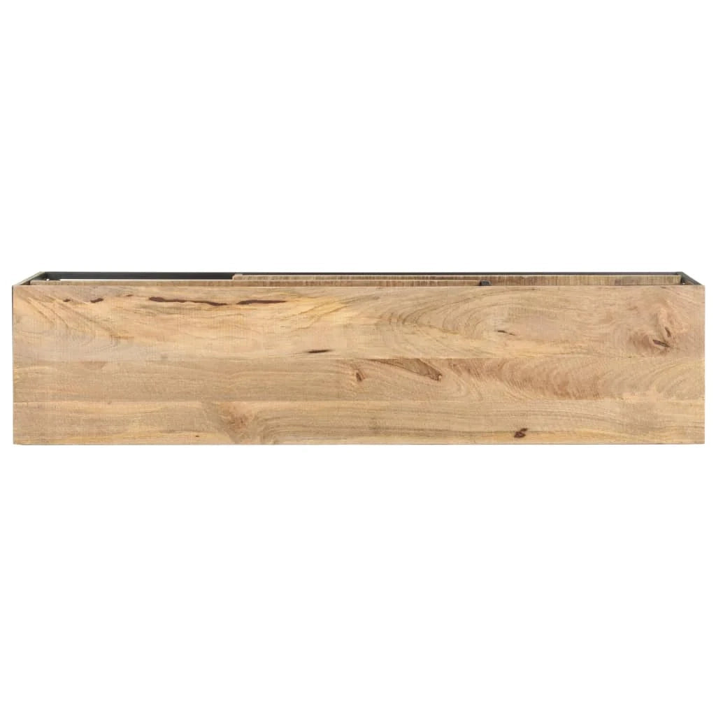 Mobile porta TV multimediale mensola TV credenza mobile TV sala da pranzo soggiorno camera da letto 130 x 30 x 45 cm legno di mango grezzo marrone 02_0025888