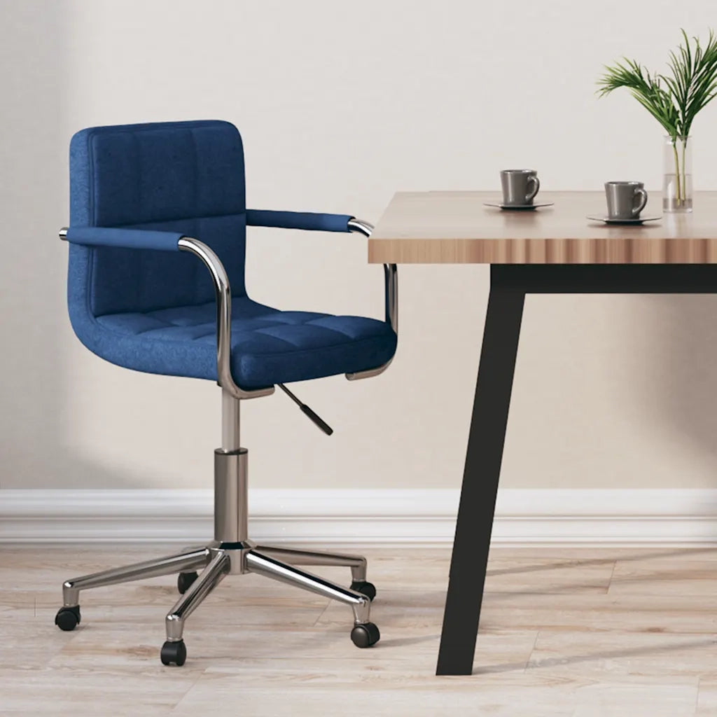 Sedia da Ufficio Girevole Blu in Tessuto
