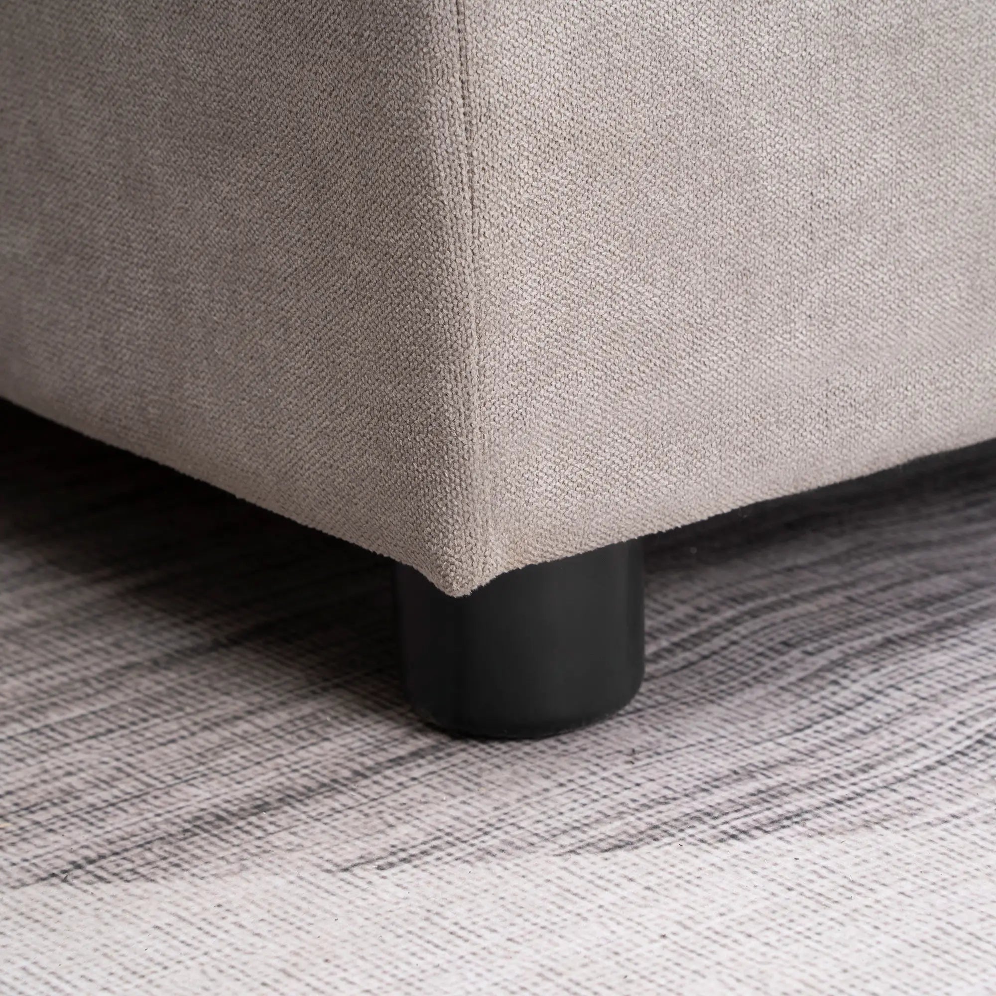 Divano Letto 3 Posti con Chaise Longue Contenitore 217x134x85 cm in Tessuto Effetto Lino Grigio