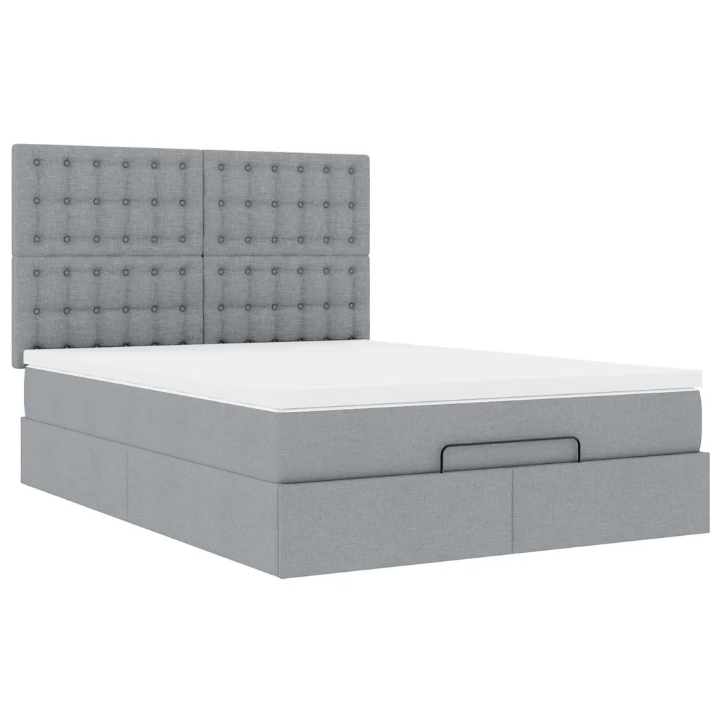 Struttura Letto Pouf con Materasso 140x200 cm in Tessuto 3314176