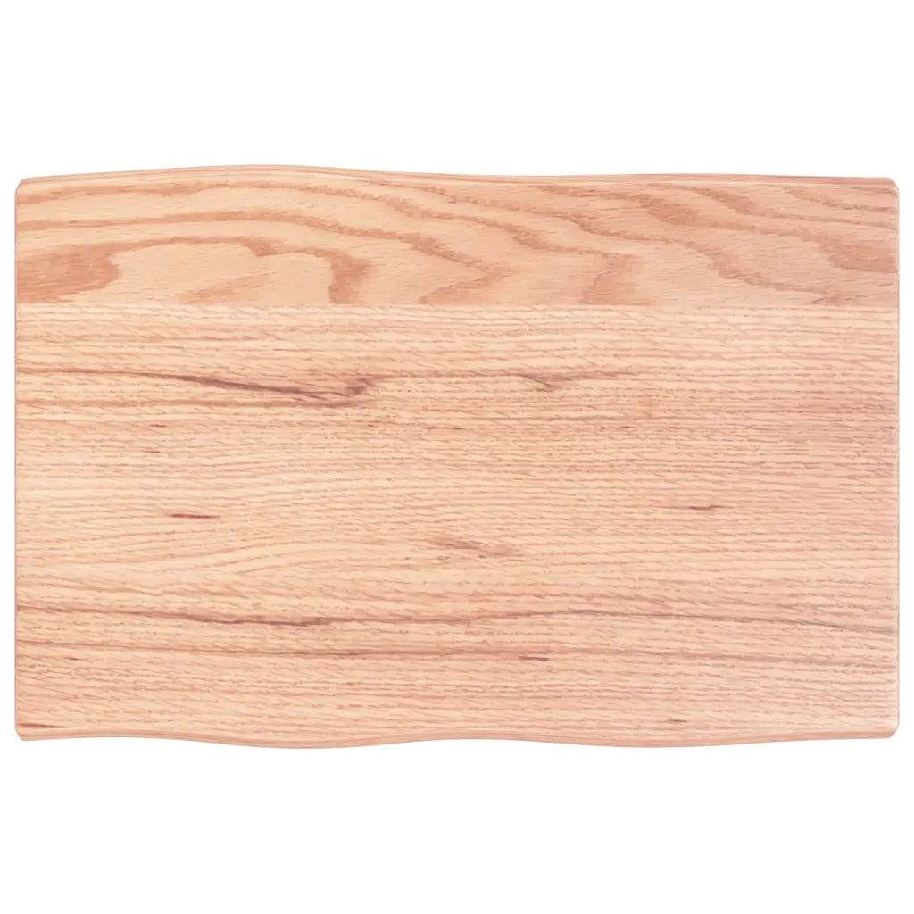 Piano Tavolo Marrone Chiaro 60x40x2 cm in Rovere Non Trattato