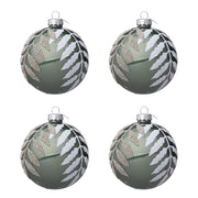 Palle di Natale in Vetro Verde Mushio Decorazione Foglia Palline Addobbi Albero