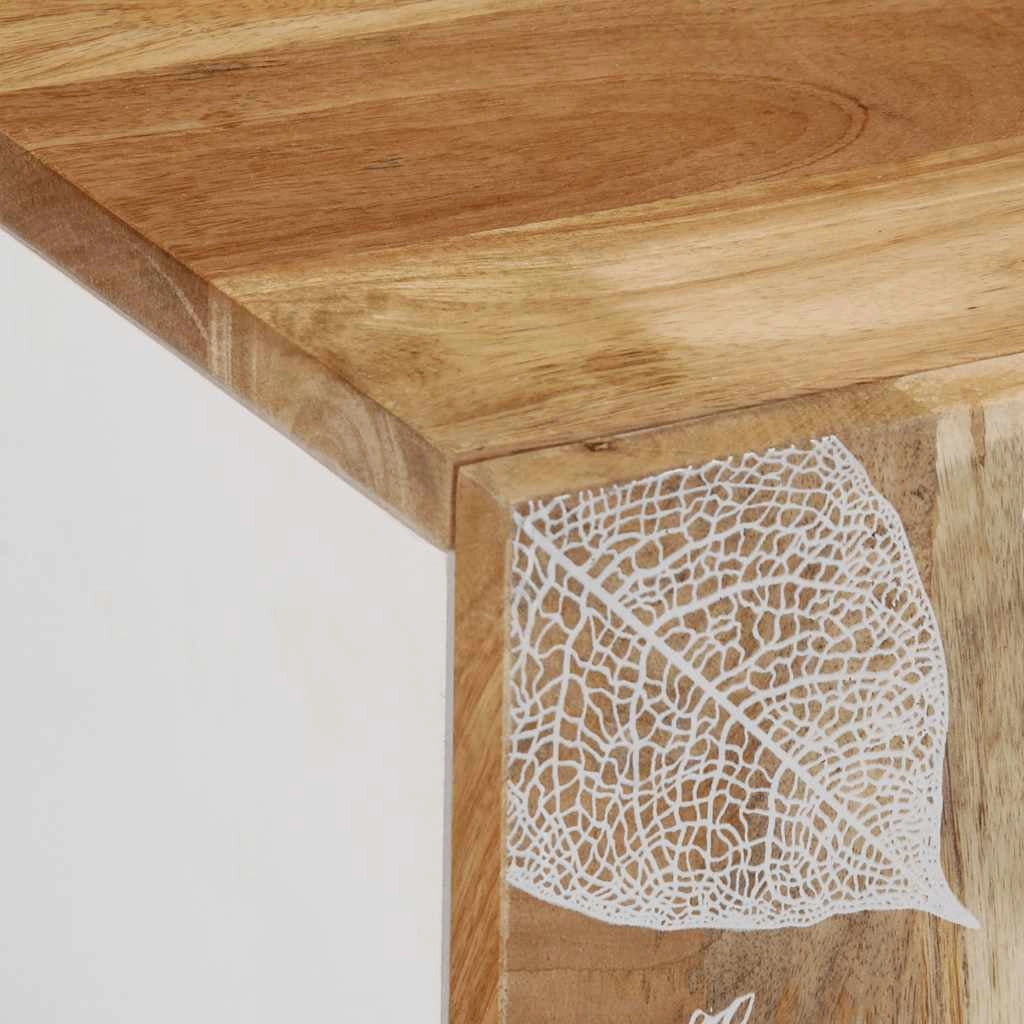 Elegante mobiletto da bagno retrò 62 x 33 x 58 cm pratico contenitore in legno massello di mango 02_0057849
