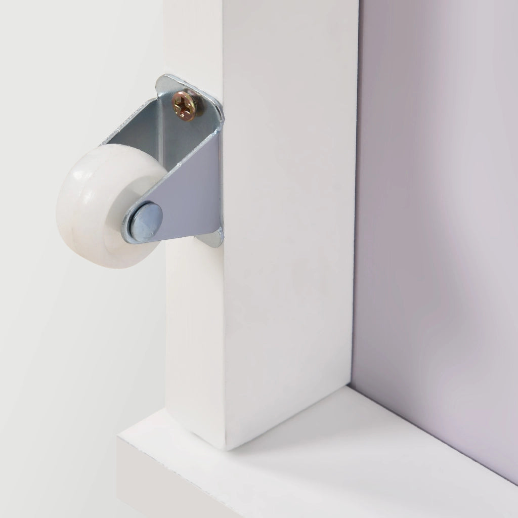 OKWISH Letto a soppalco bambino 90×190 cm con 2 Cassetti, Sponda di Sicurezza e Scala, senza Materasso, in Legno Massello - Bianco