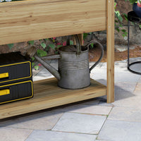 Fioriera con Grigliato e Ripiani Laterali e Inferiore 140x45x151 cm in Legno di Abete