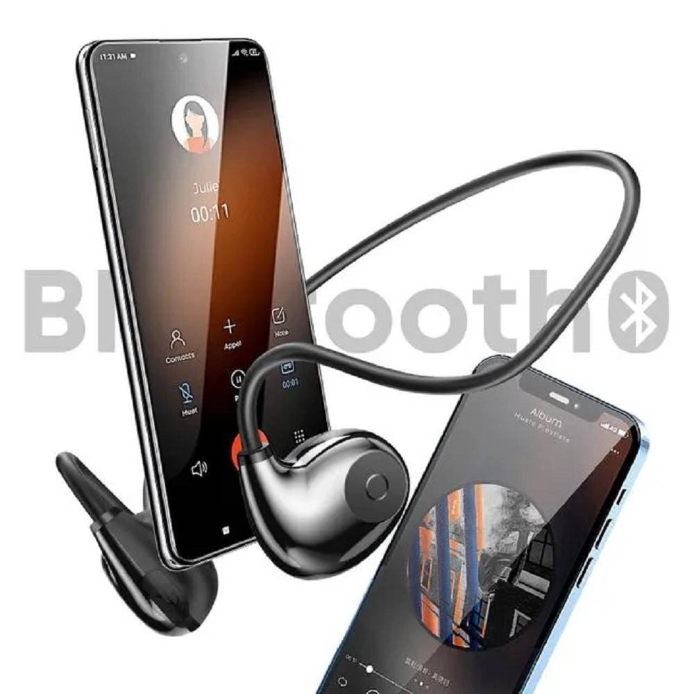 Trade Shop - Auricolari Sportivi Conduzione Ossea Cuffie Bluetooth Senza Fili Hi8 Android Ios -