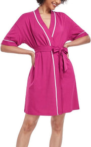 Badjas colorate per donne Badjas leggere Kimono per sauna e camera da letto Abbigliamento per spa e per casa Dimensione S-XXL colore rosa