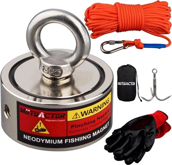 Magnetismo forte per pesce con 320 kg di forza di trazione - 1 pezzo - inclusa corda