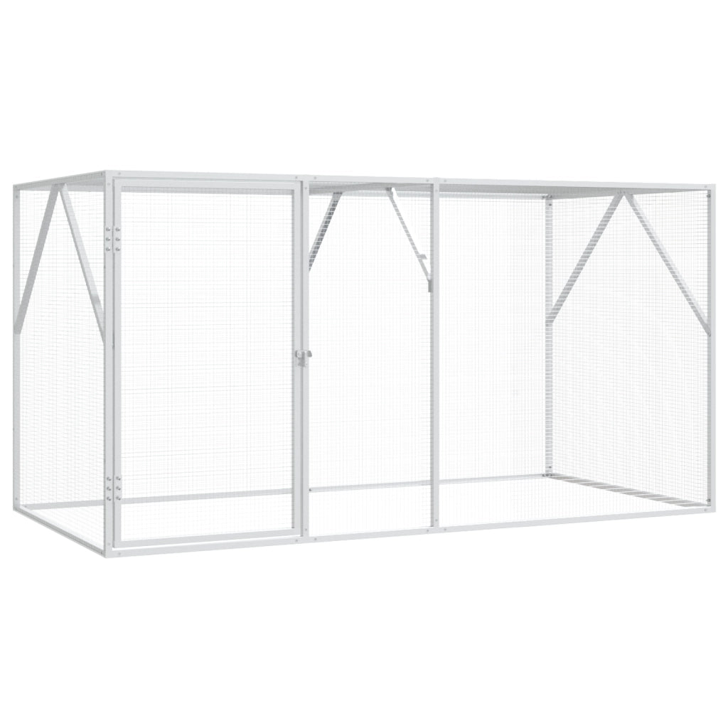 Voliera per Uccelli Anthracite 102x208x108 cm Acciaio