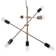 Lampada a sospensione a 7 luci Lampada da soffitto industriale da soggiorno in metallo ottone