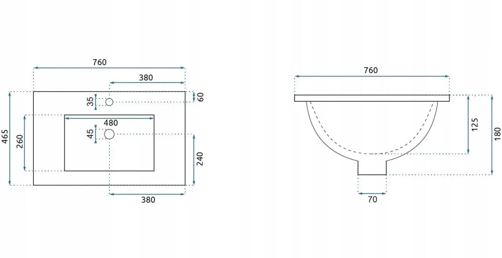 Lavabo Da Incasso Rea Dafne 75
