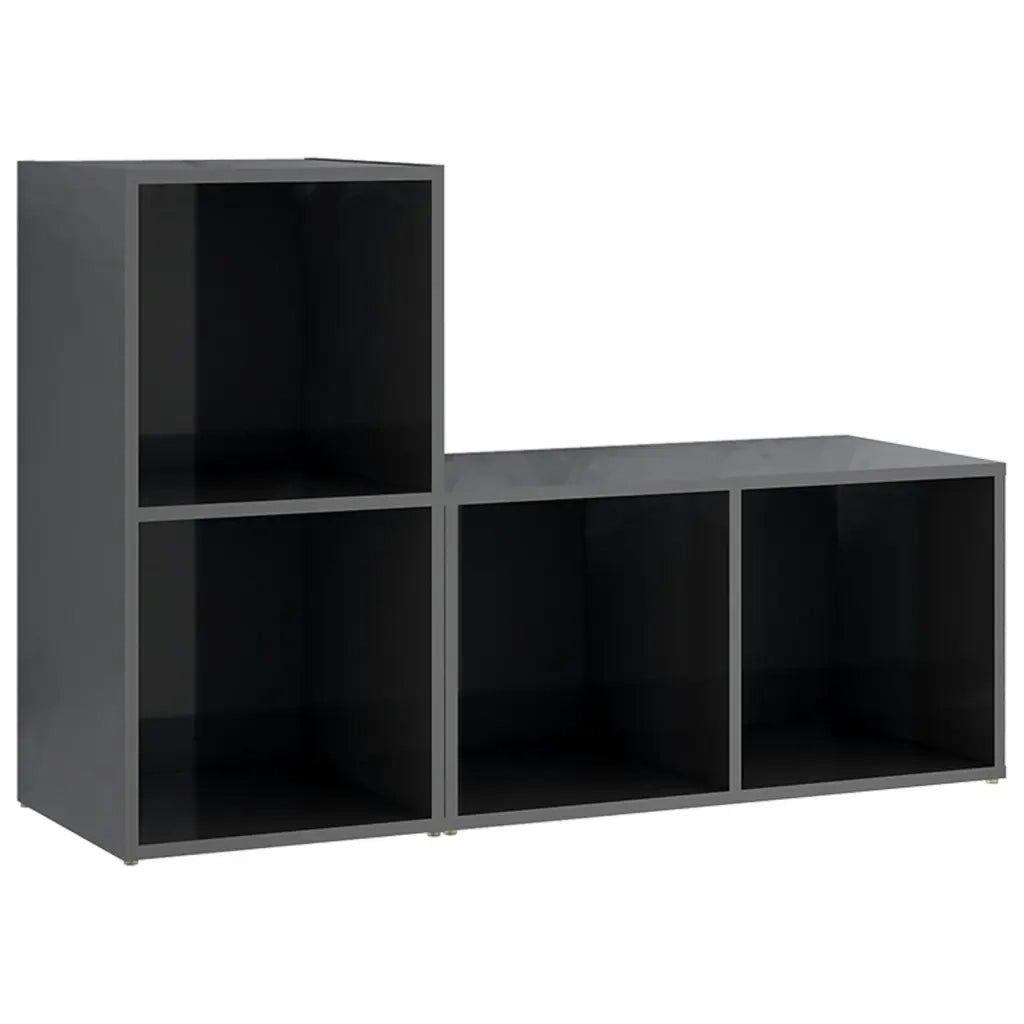 Mobili Porta TV 2 pz Grigio Lucido 72x35x36,5 cm in Truciolato cod mxl 18978