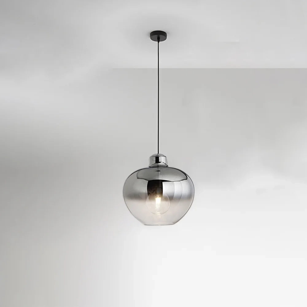 Sospensione Contemporanea Bowl Metallo Cromo Vetro Fumè 1 Luce E27