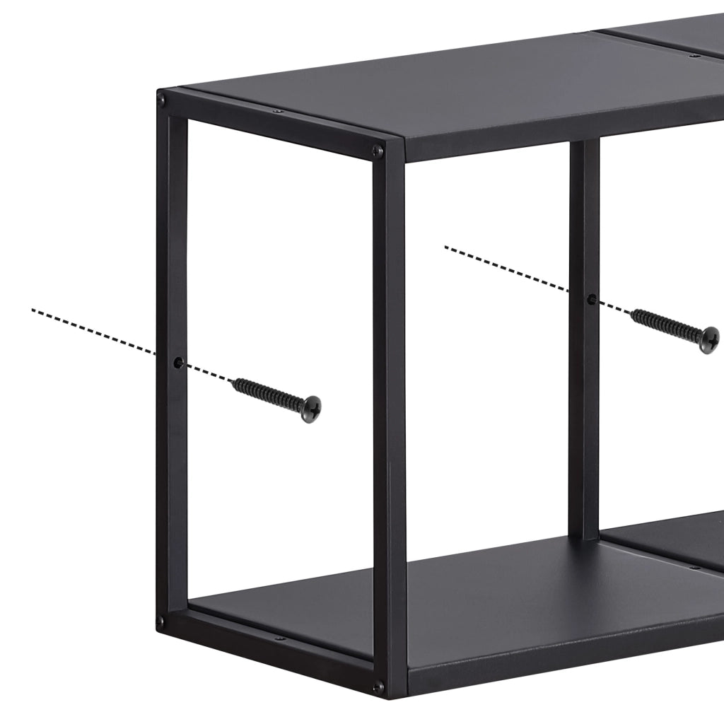 Set Nostened di 4 Mensole da Muro 28 x 28 x 20 cm in Acciaio - Nero [en.casa]