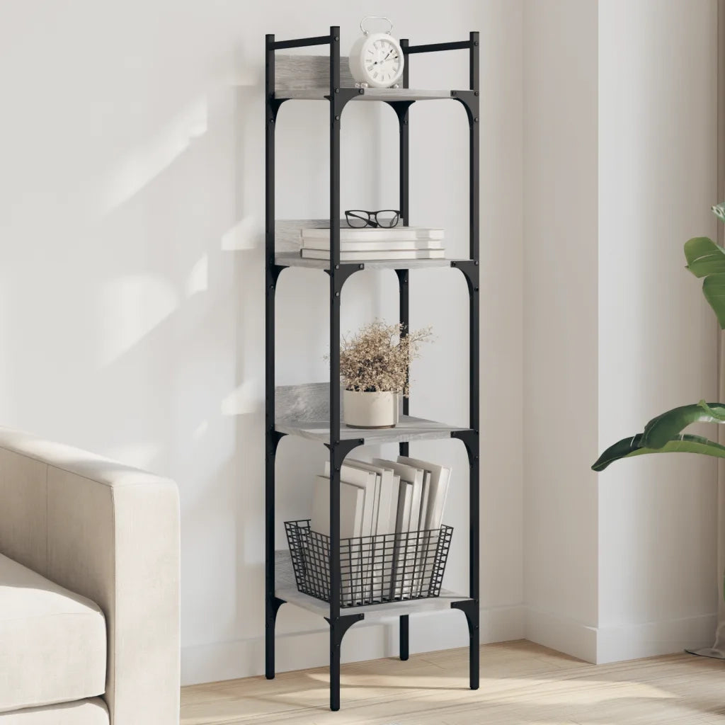 Libreria 4Ripiani Grigio Sonoma 35x30x138,5cm Legno Multistrato