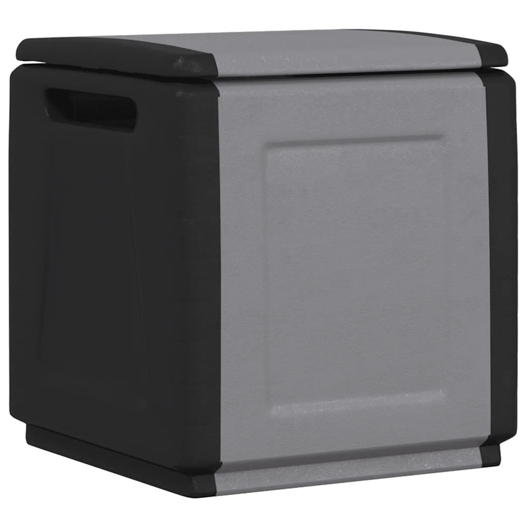 Contenitore da Giardino 54x53x57 cm 130 L Grigio Scuro e Nero