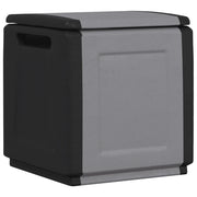 Contenitore da Giardino 54x53x57 cm 130 L Grigio Scuro e Nero