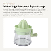 Centrifuga Manuale Rotante per Succo di Frutta - Ideale per Succo Fresco - Verde - Trituratore di Agrumi - Adatto per Arance e Limoni