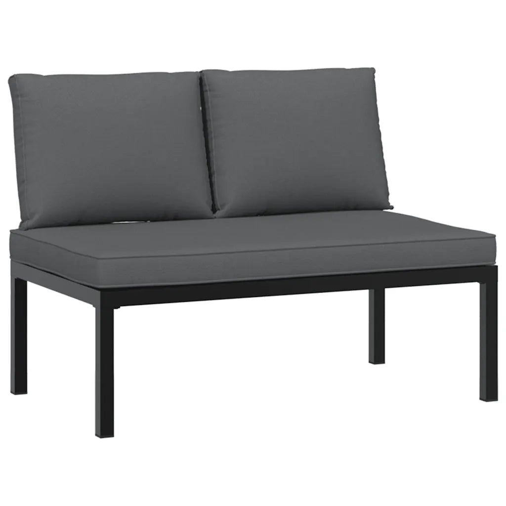 vidaXL Set Divani da Giardino 2 pz con Cuscini in Alluminio Nero