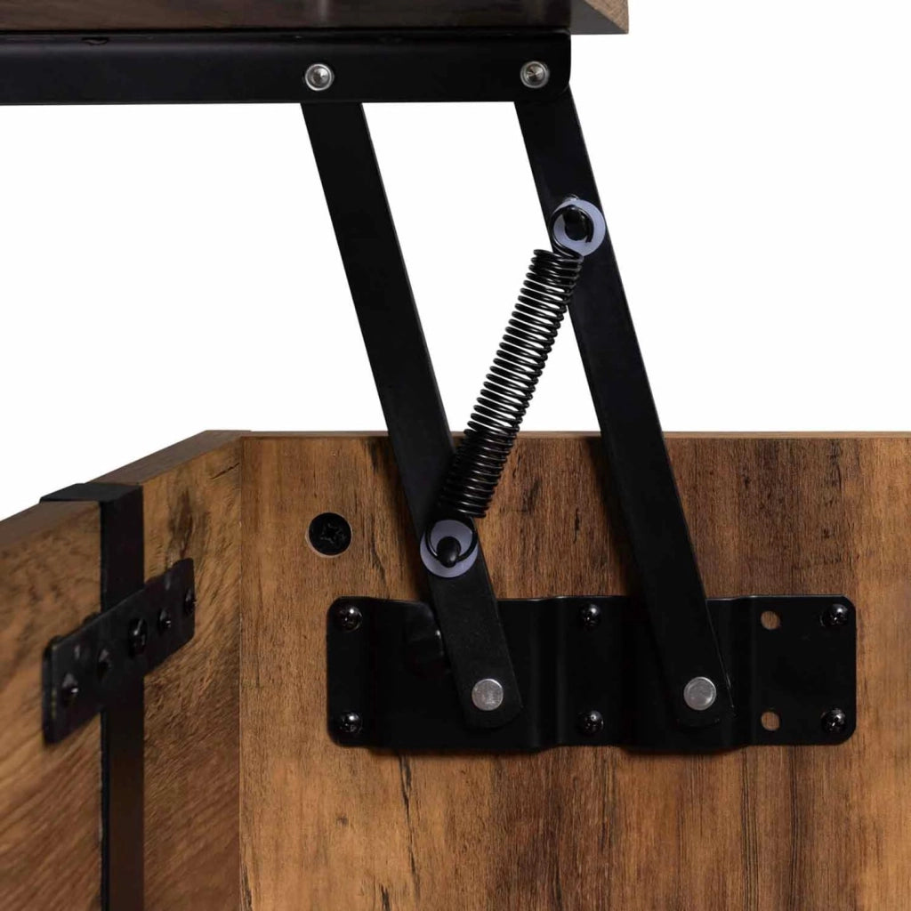 Tavolino rettangolare alzabile in legno AUSTRIA con base a perno