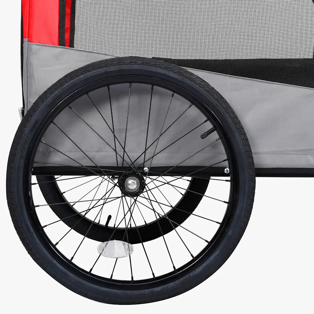 Rimorchio Bici Animali e Carrello Jogging 2 in 1 Rosso e Grigio CFW4643834