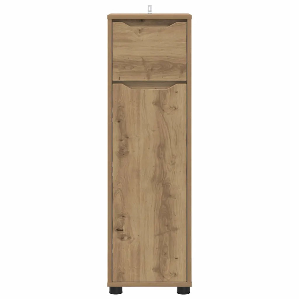 Mobile da Bagno con porta Rovere artigianale 30,5 x 30 x 101 cm