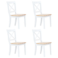 Set da Pranzo 5 pz in Legno Massello di Hevea Bianco e Marrone cod mxl 24861
