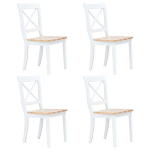Set da Pranzo 5 pz in Legno Massello di Hevea Bianco e Marrone cod mxl 24861
