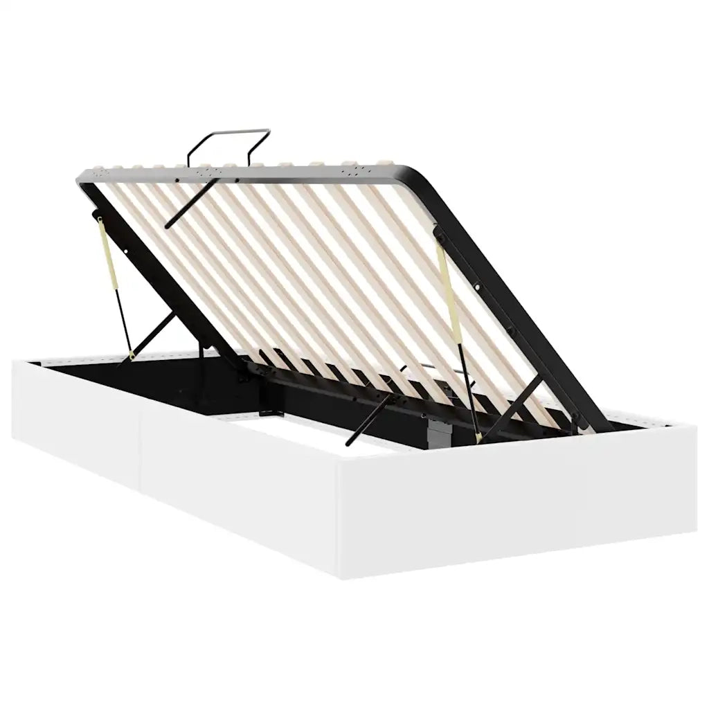 Letto con Contenitore Bianco Puro 100 x 190 cm Similpelle 3369969