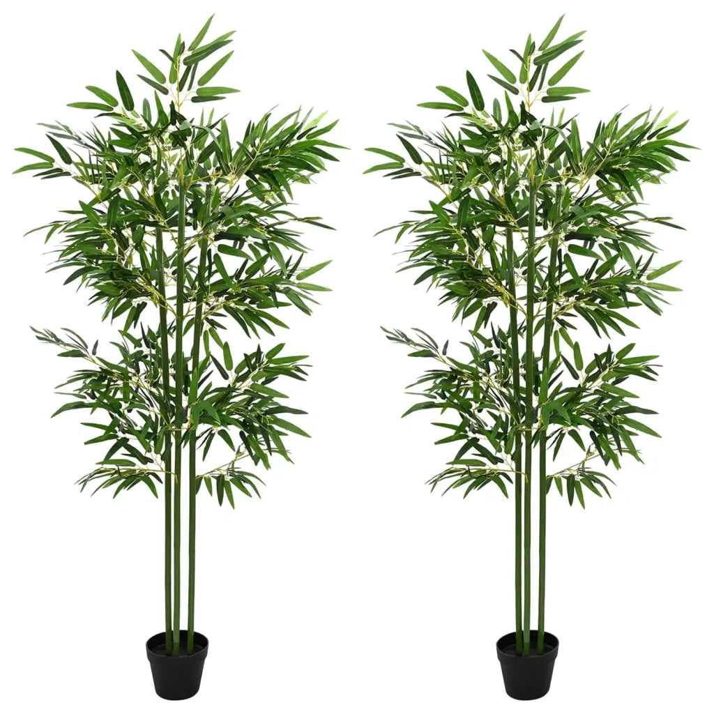 Albero di Bambù 2 pcs Verde 45 x 18 x 175 cm Tessuto e Bambù 42042063