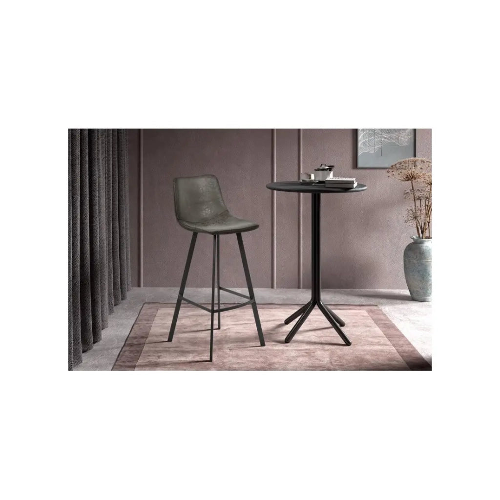 Sedia da banco OZON – PU grigio – H108 x L49 x P47 cm