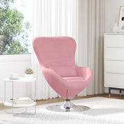 Poltrona a uovo in velluto rosa