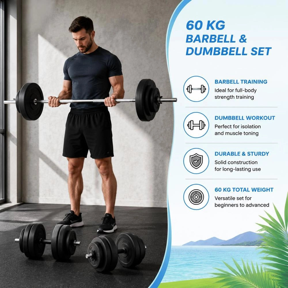Barbell And Dumbbell With 60 Kg Weights