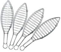 Set 4 Griglie per Pesce 42x10x21 cm in Acciaio Inox Vannini