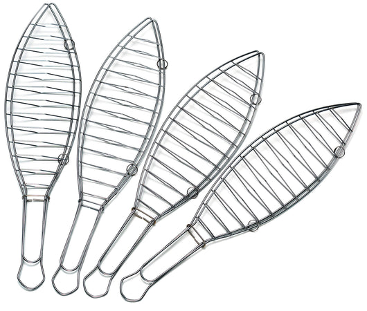 Set 4 Griglie per Pesce 42x10x21 cm in Acciaio Inox Vannini