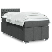 Giroletto a Molle con Materasso Grigio Scuro 90x200 cm Tessuto