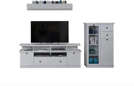 Set di mobili 3 pezzi - Mobili per soggiorno - Bianco - 273 x 180 x 41 cm