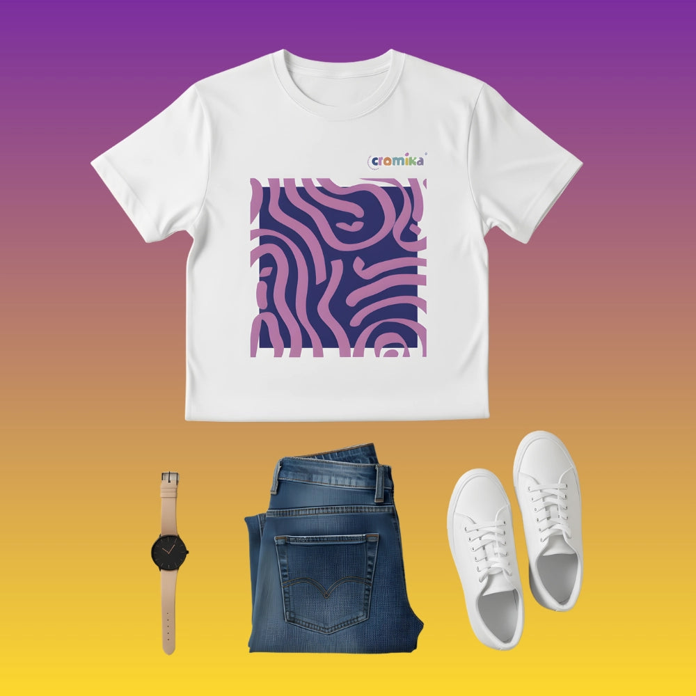 T-shirt cromika arte e colore in cotone naturale *** misura small - s, modello cromika waves, confezione 1