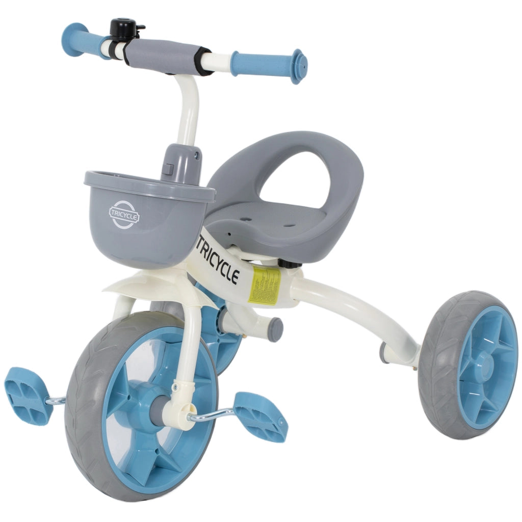 Triciclo per Bambini 2-5 Anni con Cestino ¨C Zephmum ¨C Blu 72x52x61 cm