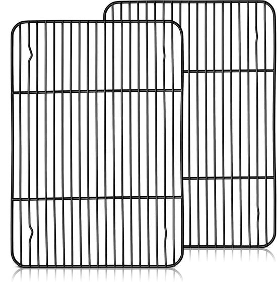 Set di due Bakrei in Acciaio Inox, con Superficie Antiforfora per Cottura, Griglia e Raffreddamento, Dimensioni 38,9 x 28,2 x 1,5 cm, Sicuro e Non Tossico, Facile da Pulire